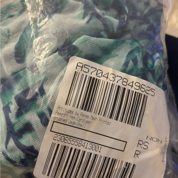 Attitudes by Renee Abstract Print Sheer Cardigan Sz small - Picture 6 of 6